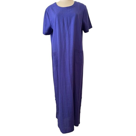 Studio Ease Dresses & Skirts - Studio Ease Dress Maxi Womens Size 16 M  Linen Rayon Pockets Casual Lagenlook